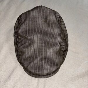Vintage Stone Brown Striped Flat Cap Newsboy Cabbie Men's S/M